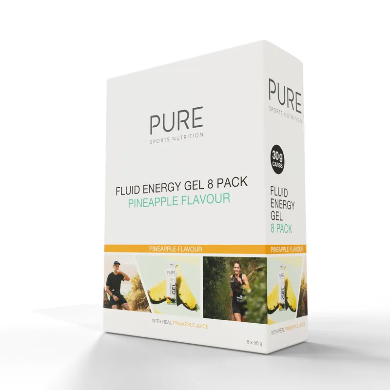 Pure Fluid Energy Gel Pineapple Box of 8 x 58g-1